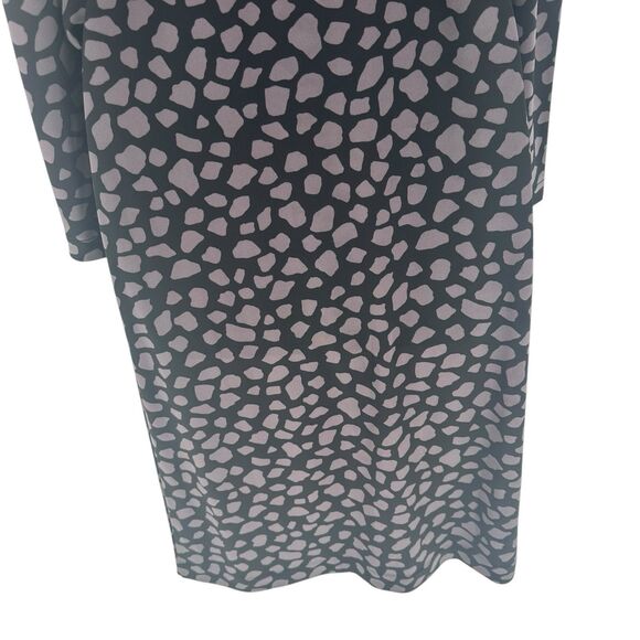 Ann Taylor Dress Womens Petite 2 Black Print Wrap Long Sleeve Jersey Knit NEW - Picture 13 of 16